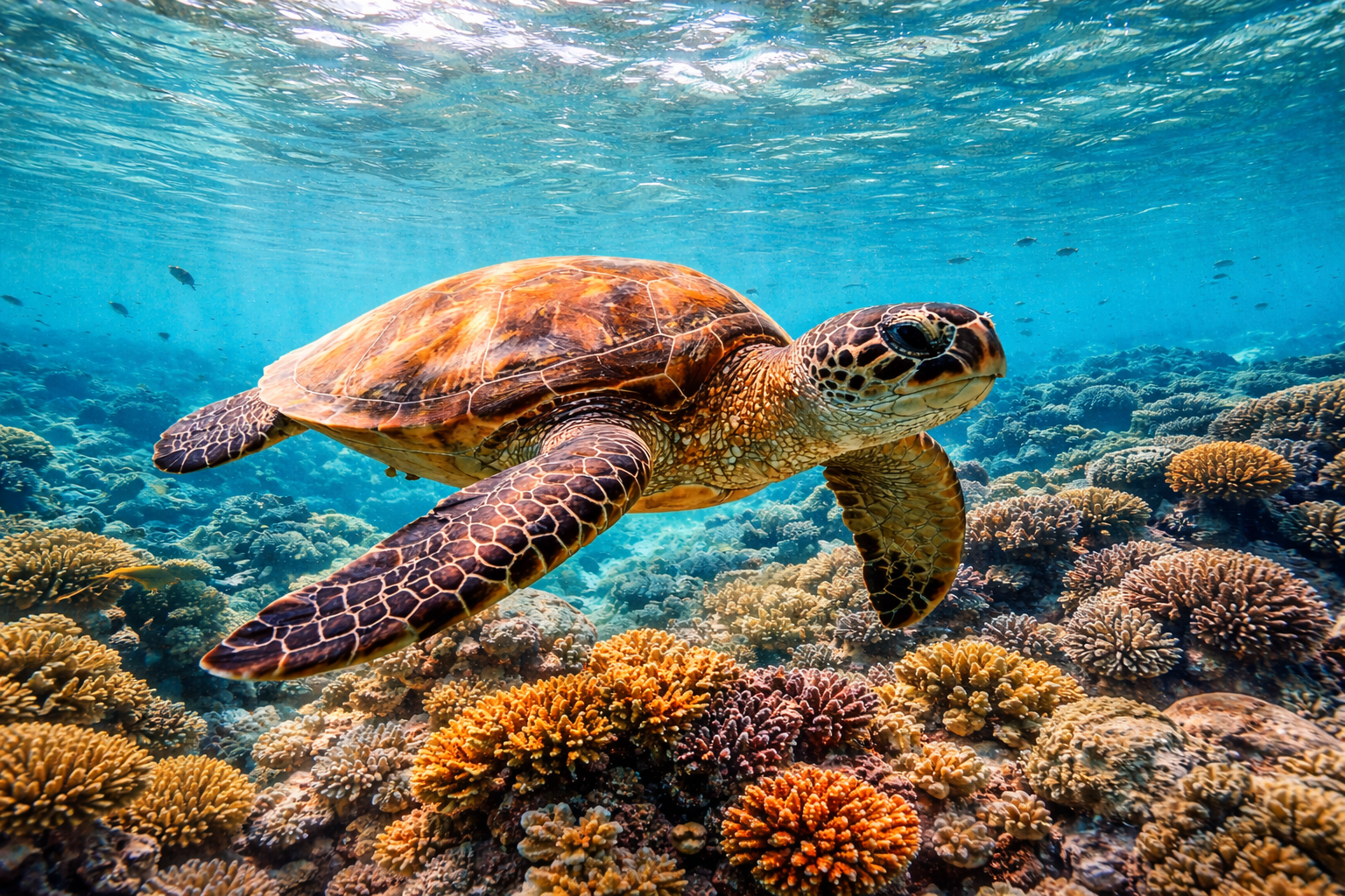 Sea turtle underwater